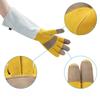 1 Pair Protective Cowhide Long Tube Gardening Gloves