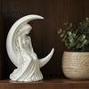 Elegant Handcrafted Home Ornaments Moon Girl Figurine, 3D Printed Mystical On Crescent Small Statue for Tabletop Statue, Collectible Sculpture Bedroom