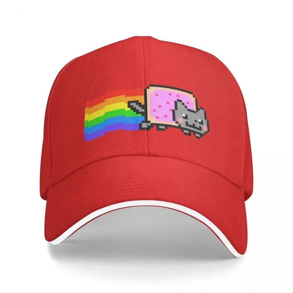 Rainbow cat meme Baseball Cap Sports Cap funny hat Hip Hop dad hat WoUnisexs 2024 Unisexs