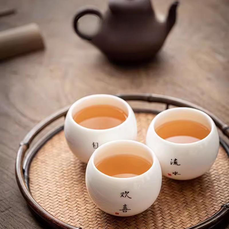 Dehua Yangyu Porzellan Teetasse, Keramik Teetasse, Teeset, Japanische Drachen-Eiertasse, Kung Fu Einzeltasse, Meistertasse, Trinkschale