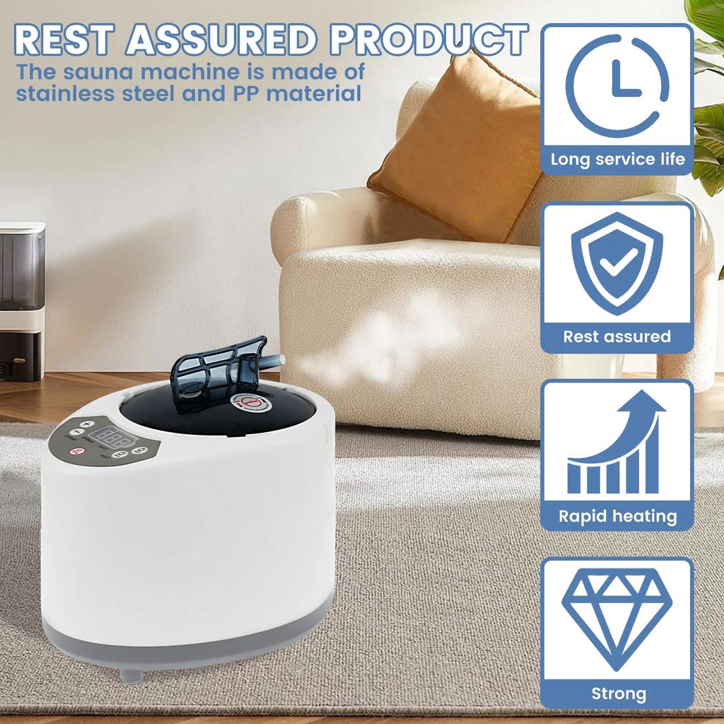 3L Sauna Steam Generator Fumigation Machine Large Capacity Portable for Sauna Spa Tent Body Therapy 1000W US Plug