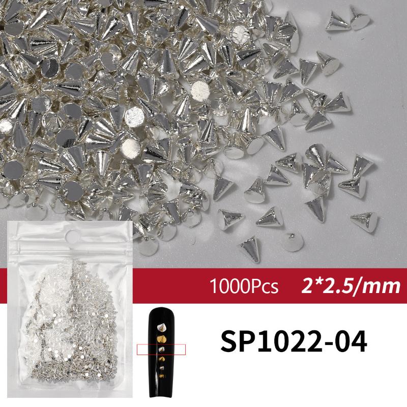 100/1000Pcs Punk Metal Rivet Nail Charms 1.5/2/3Mm Cone Black Silver Gold Studs Nail Jewels Decoration Diy Crafts Manicure