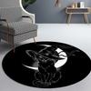 Satanic Cat Impaled Throne Round Rug Bedroom Area Atheist Household Bath Chair Mat Black Carpet Living Room Home Decoration