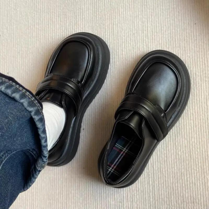 

Fashion Ladies Pumps Platform Round Toe Black Genuine Mark Stylish On Promotion Footwear High Quality Sale Chic Point 39 Women s Shoes 40