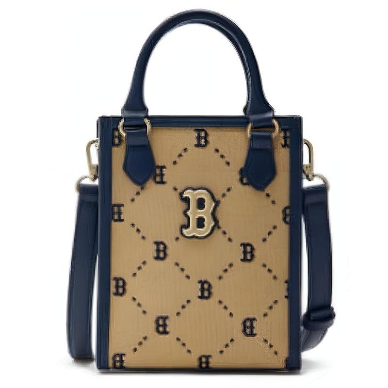 

MLB PVC Tote Bag, Shopping Bag, Shoulder Bag, Crossbody Bag, Handbag Mini Unisex Khaki & Blue Casual 7ACRMD34NGP001-43BGS хакі/синій