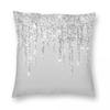 Silber Glitzer Quadratischer Kissenbezug Polyester Leinen Samt Kreativ Reißverschluss Dekorativ Sofa Kissenbezug Großhandel