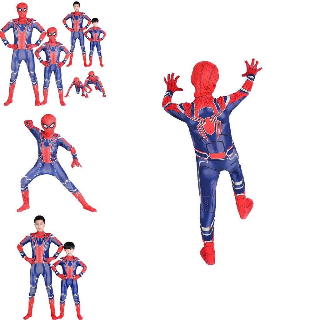 Marvelous Avengers Endgame Iron Spider-man Peter Parker Breathable Jumpsuit For Kids