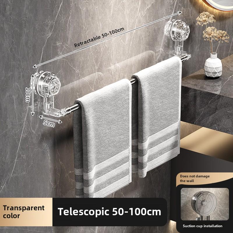 Suction Cup Wall Towel Rack Bathroom Storage Rack No Drilling Bathroom Horizontal Bar Towel Rack Kitchen Bathroom Accessorie