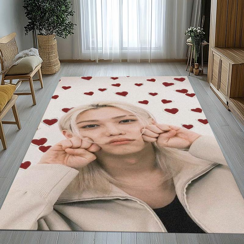 Felix Kpop Stray Kids Star Living Room Non-Slip Area Rug Soft Carpet for Bedroom Kids Playroom Sofa,Home Decor Doormat Gift