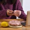 220ml Best Selling Plain Cloud Mug Cute Ceramic Cup with Sunflower Saucer Coffee Cups Plates for Tea Milk Juice