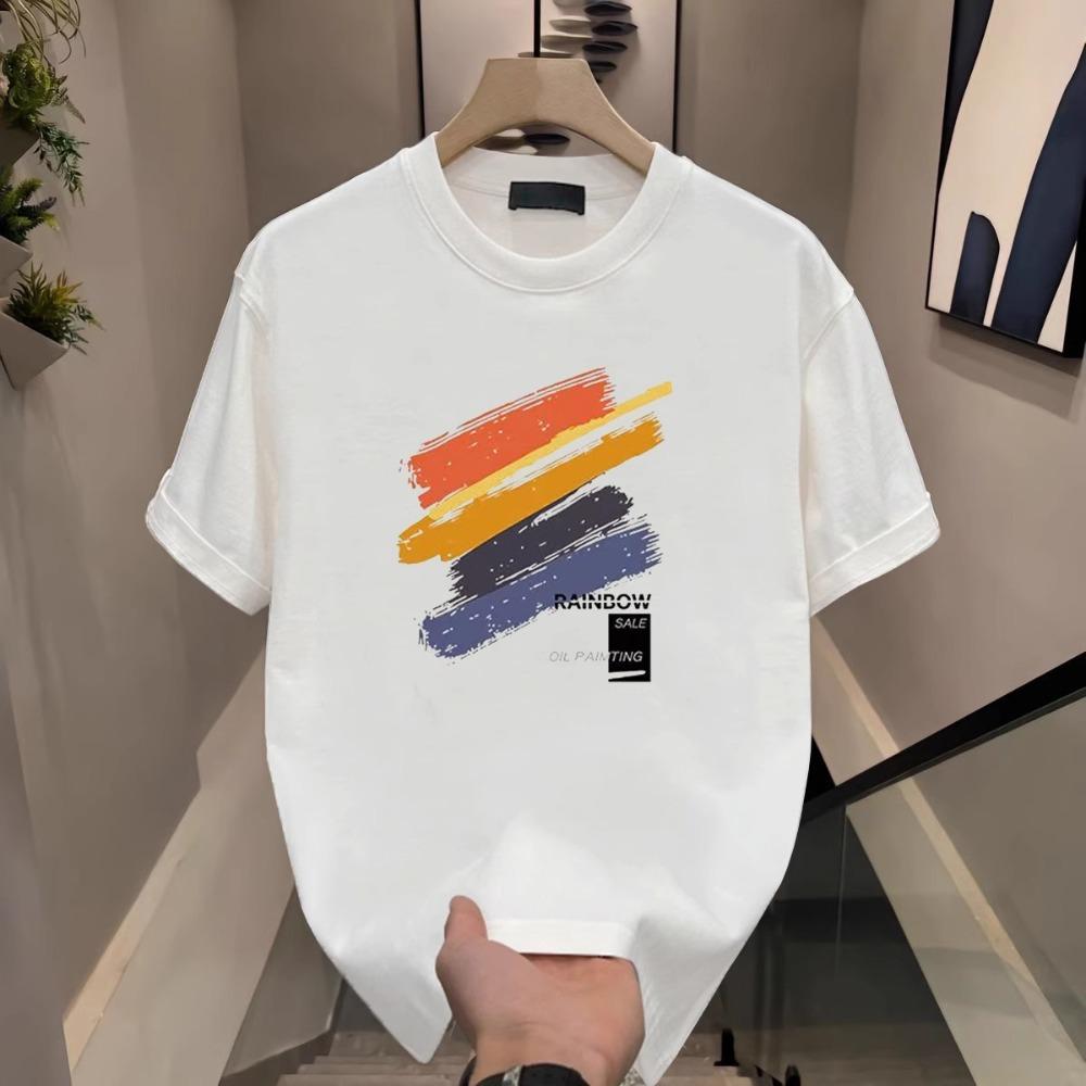 Women's Rainbow Fashion Pure Cotton Casual Comfortable Round Neck Short Sleeve T-shirt