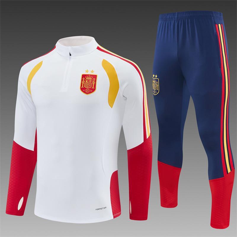 Adult National Team Soccer Training Jerseys Long Sleeve Half Zip Cotton Blend Sports Wear