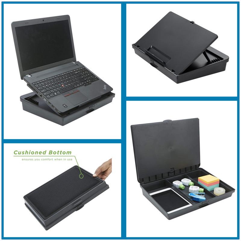Black Folding Laptop Desk - Portable Bed & Office Table