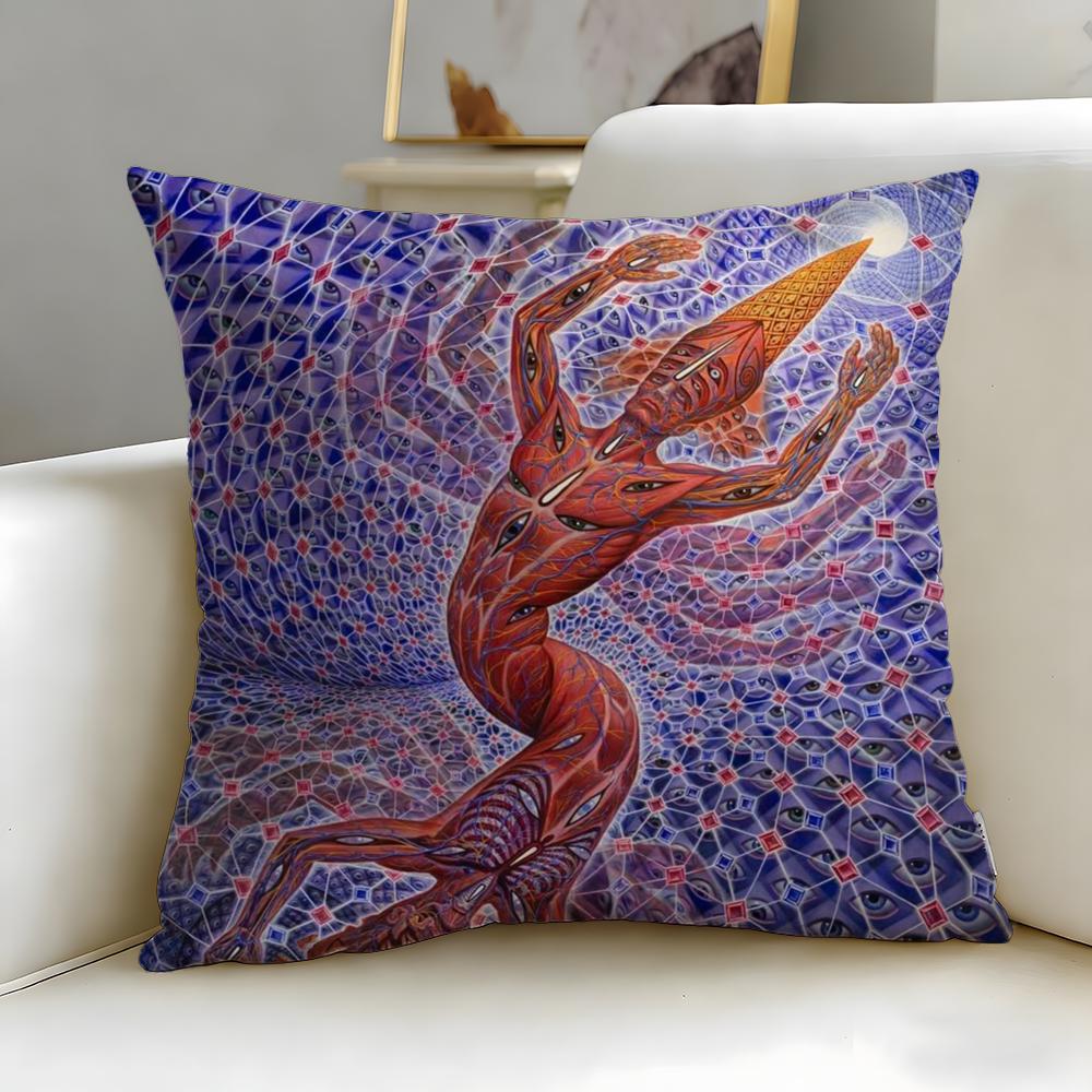 classic artist Alex Grey Cushion Cover Soft & Easy-Wash Pillow Case – Versatile for Couch, Bed, Travel and Office