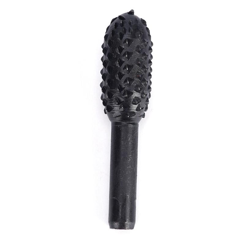 5Pcs Black Steel Rotary Burr Set 1/4'' 6Mm Shank Wood Rasp Drill Bits Home Tool