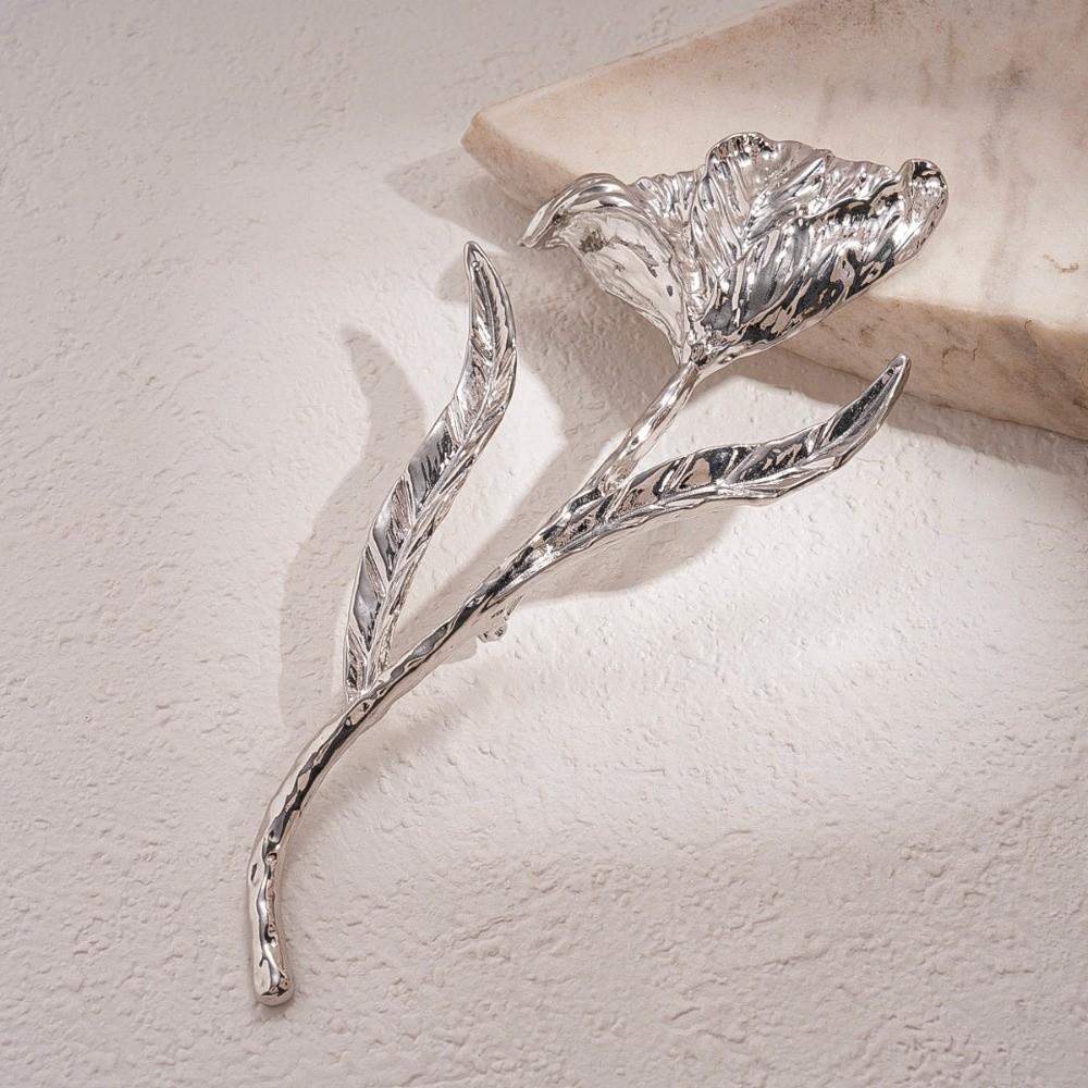 Suit Charm Deco Tulip Brooch Zinc Zinc Alloy Clothing Pin Accessories Flower Bud Brooch  Valentine's Day Gift