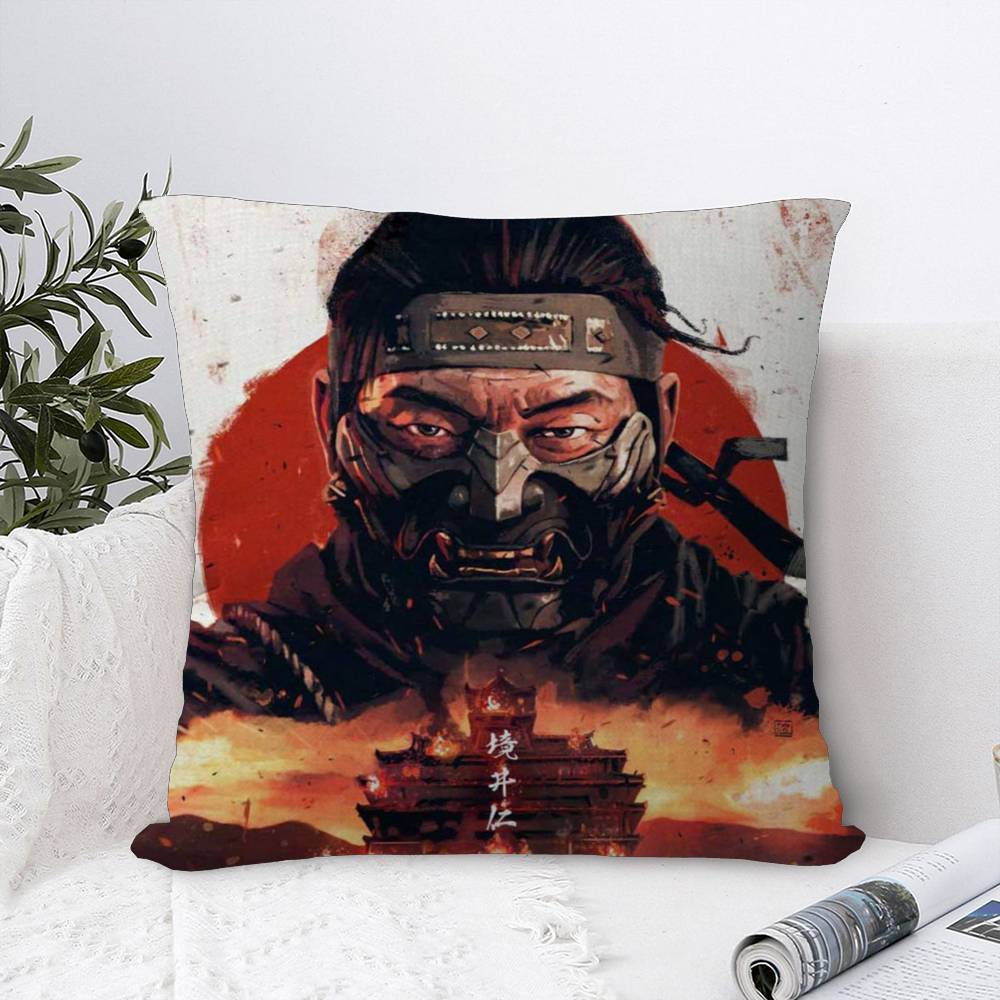 Video Game G-Ghost Of T-Tsushima Cushion Cover Polyester Sofa Cushions Decorative Throw Pillows Home Decoration Pillowcover
