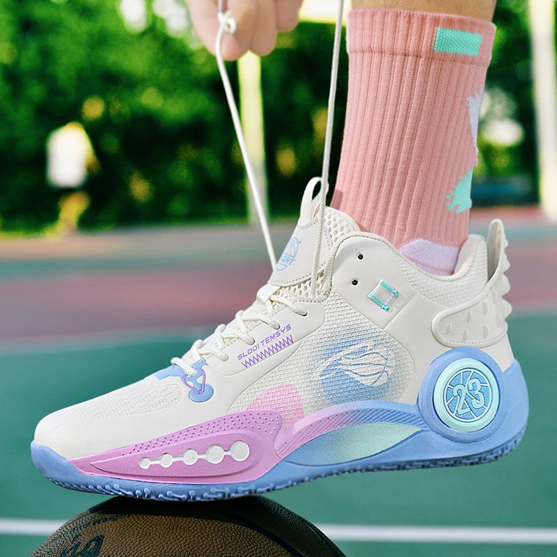New basketball shoes men and women teenagers actual training shoes EVA sole non-slip, wear-resistant and shock-absorbing sports shoes