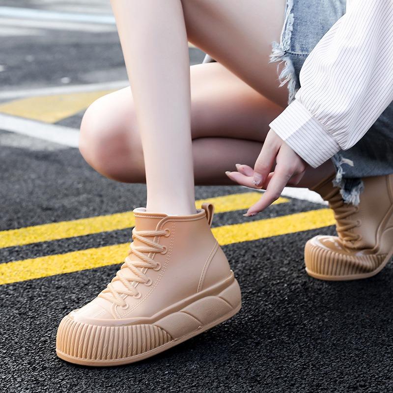 New Women's Rain Boots Short Non-slip Water Shoes Waterproof Rain Shoes Fashionable Casual Foot Rubber Shoes