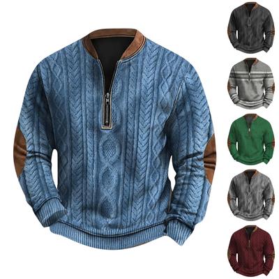 Retro Casual Gradienttryckt tröja för män