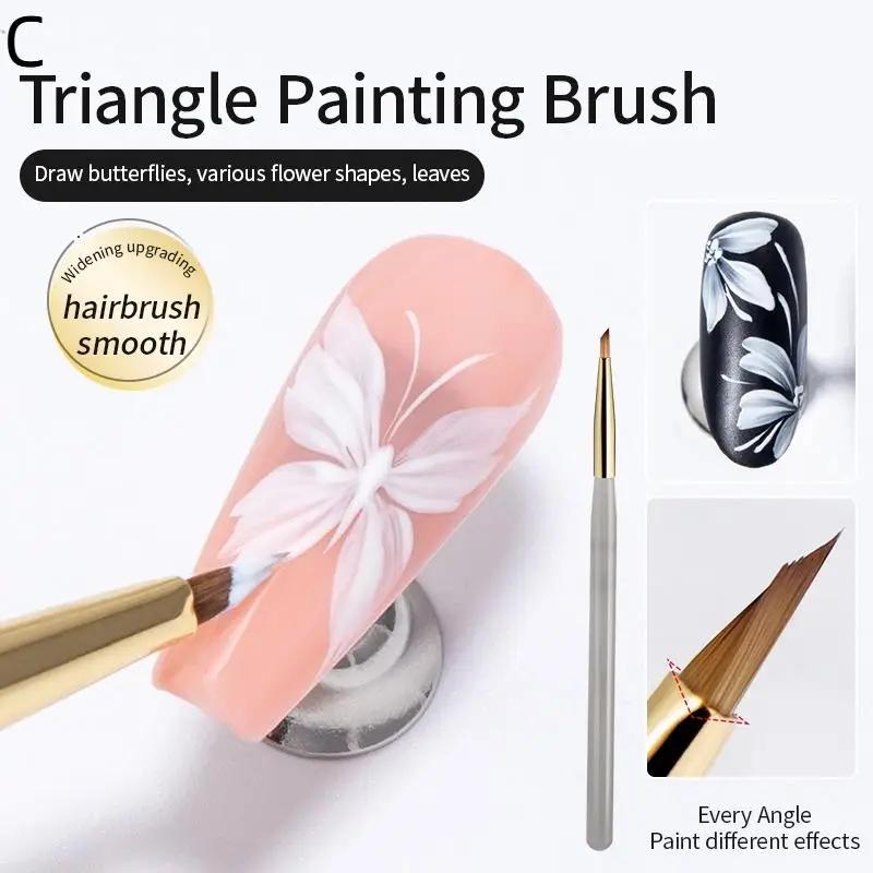 1/5/6Pcs Nail Art Brush Checker Nail Drawing Painting Line Brush Nail Art Tool Acrylic Painting Brushes DIY Design Manicure Tool