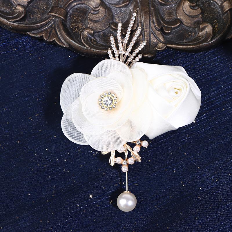 Seidenrosen-Anstecknadeln für Herren, Hochzeits-Bräutigam-Anstecker, Anzug-Corsage, Geschenk, Elegante Party-Abschlussball-Dekoration