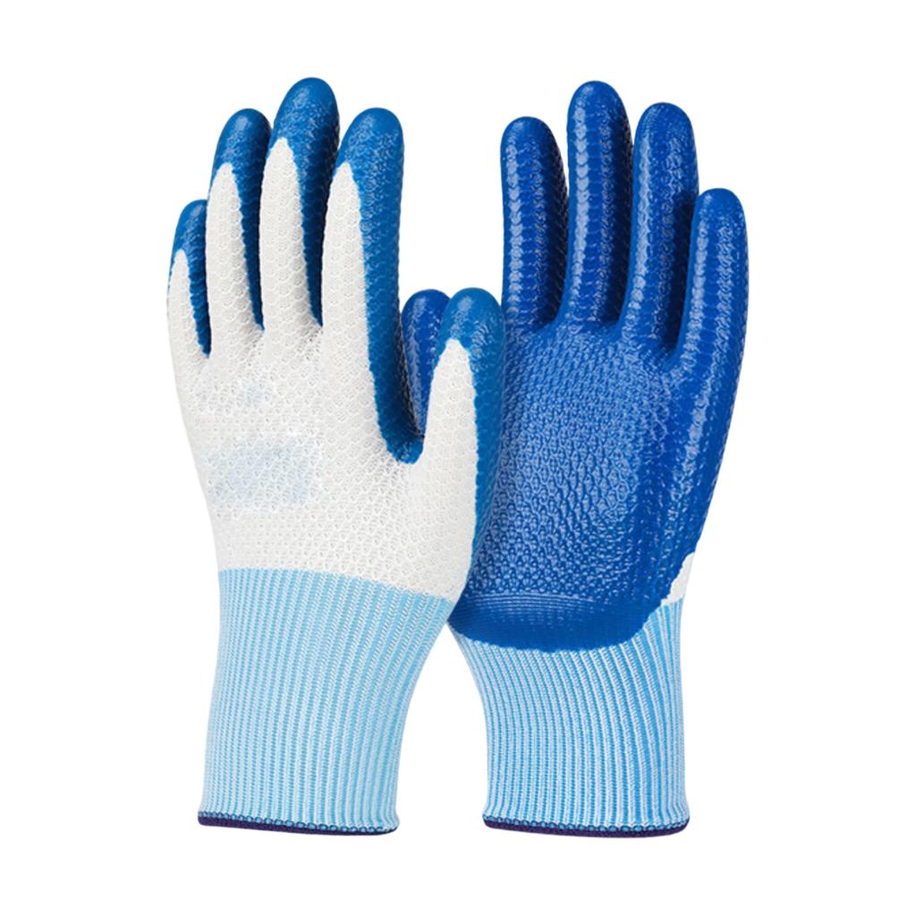 Work Gloves Made Of Wear-resistant, Non- Nitrile Rubber, Oil-resistant, Breathable, And Suitable For Construction Work.
