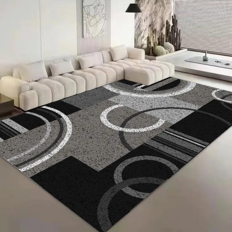 Modern Stripe Pattern Decorative Rug for Living Room Big Size Home Bedroom Decor Carpet Easy Cleaning Lounge Sofa Side Floor Mat
