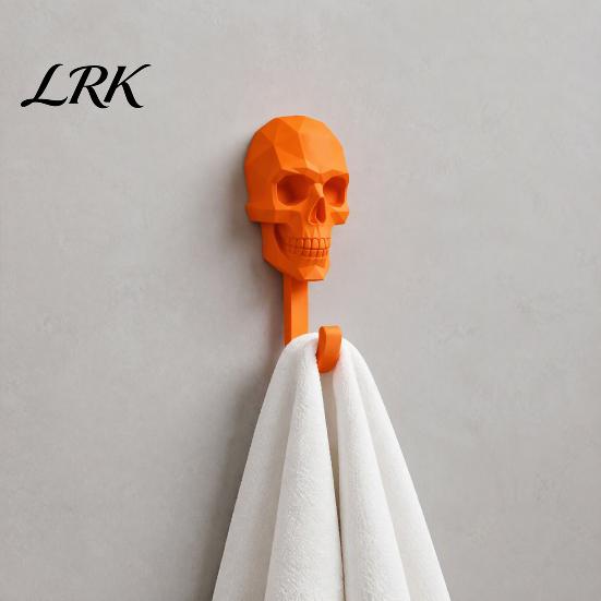 Stabiler PLA Totenkopf Hänger Wandhaken, 3D Gedruckter Gotischer Dekorativer Klebe Schlüssel Einzigartiger Badezimmer Handtuchhakenhalter, Montierter Aufbewahrungsorganisator für