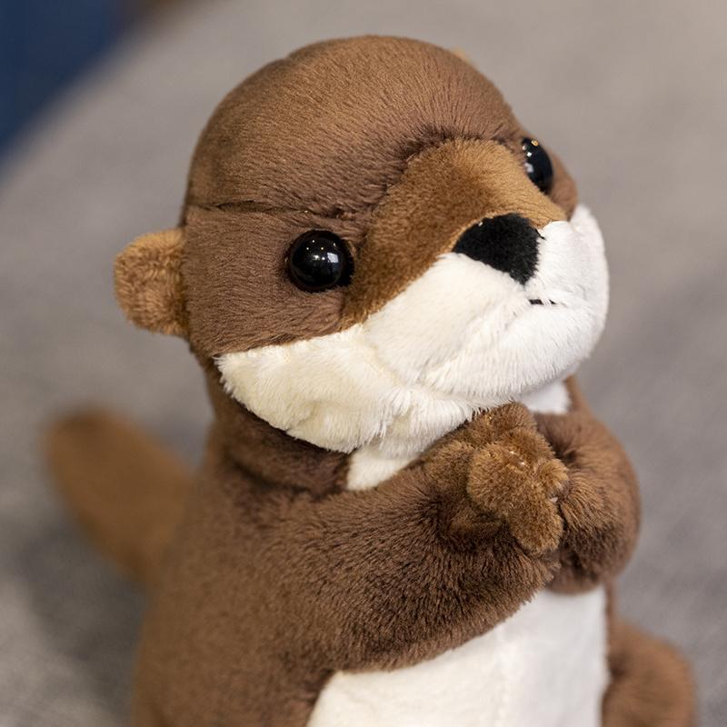 Peluche Lontra Kawaii da 19 cm Giocattoli di Peluche La Loutre Bambola Animale Peluche Rassicurante Cuscino Regalo di Natale Festa di Compleanno Decorazione Stanza