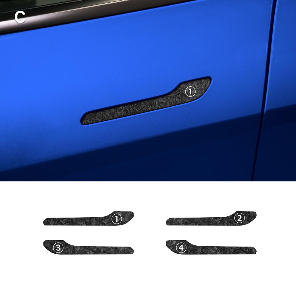 Carbon Fiber Pattern Car B Pillars Film For Tesla Model Y Juniper Modely 2025 2026 Paint Protection Anti-scratch Accessories