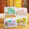 Idea Flower World 3D Painting Mini Block Cartoon Capybara Castle House Magnetic Attraction Photo Frame Building Bricks Toys