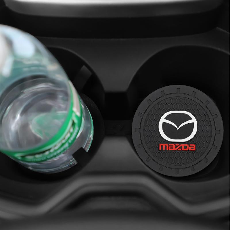 2Pcs Car Water Cup Mat Rubber Anti Noise Coaster For Mazda 2 3 6 5 Atenza CX3 CX5 MX5 CX7 Axela CX30 CX90 CX60 CX50 MX30 CX9 RX8