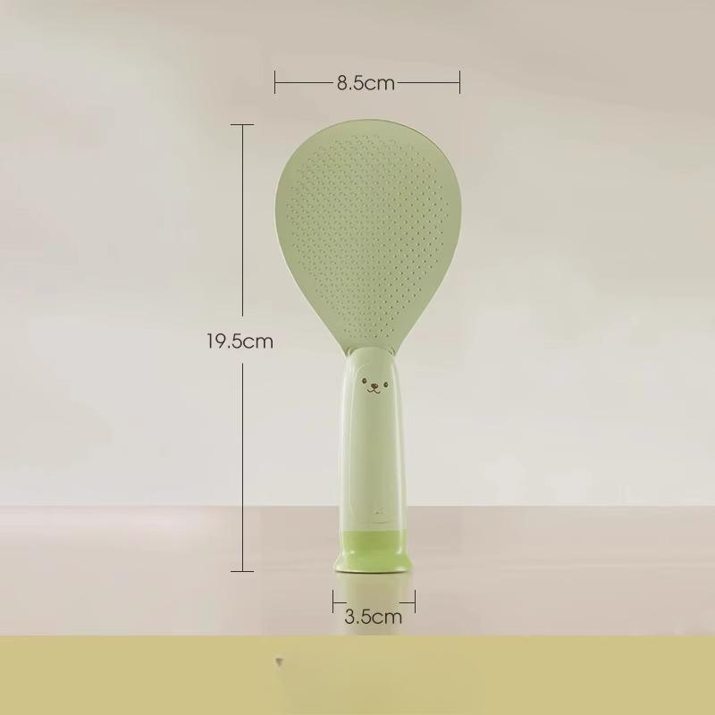 

Ложка для риса на присоске Кухонная пищевая половник для риса Бытовая стоячая Высокотемпературостойкая ложка для риса зелёный