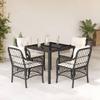 Vidaxl 5-Cz. Garden Furniture Set With Cushions, Black, Poly Rattan