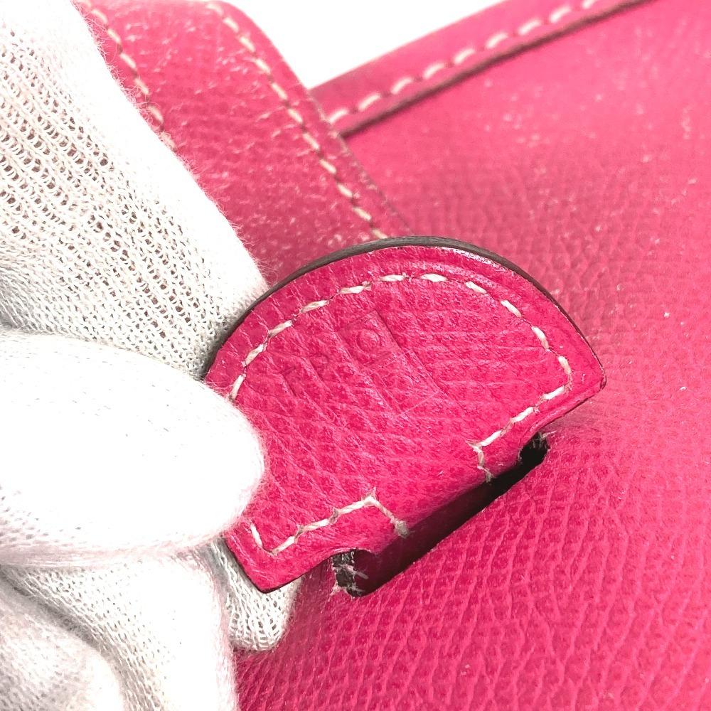 HERMES H punching logo Evelyne 1 PM Crossbody Shoulder Bag Epsom Rose Tyrian