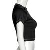Women T-shirt Round Neck Short Sleeve Printing Cropped Tops Navel Exposed Tops Soft Breathable Tee Shirt