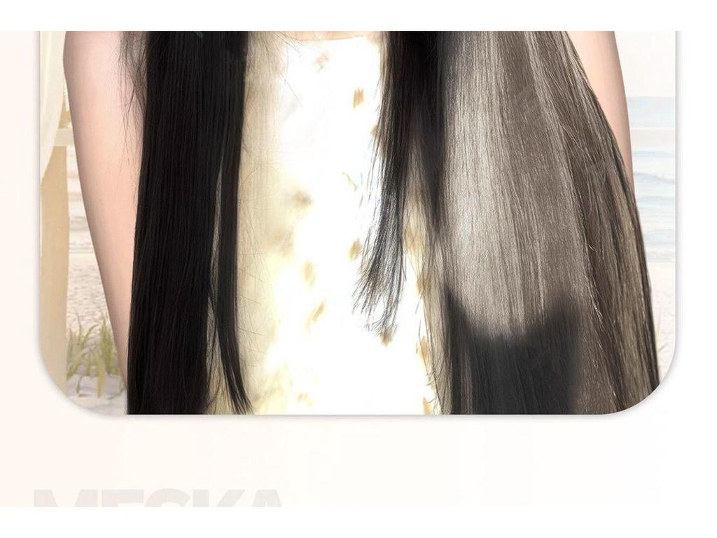 Tomie-Style Lolita Black Long Straight Wig – Natural Fluffy Simulation Hair for Daily Use
