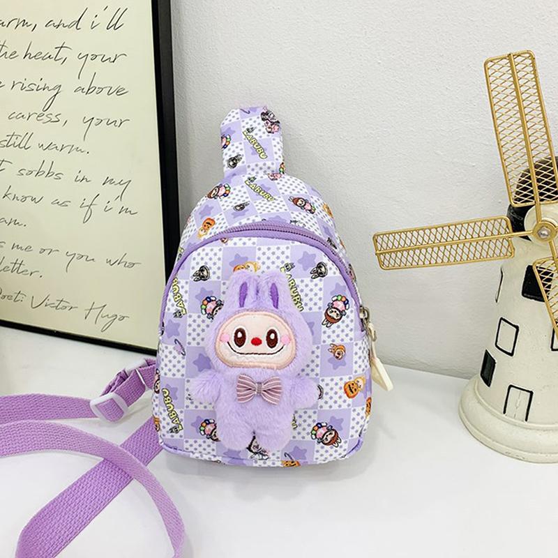 Kawaii Labubu Messenger Bag Kreslený Roztomilý Batoh pro Základní Školu The Monster Labubu Dárky pro Mateřskou Školu Dětská Taška přes Rameno