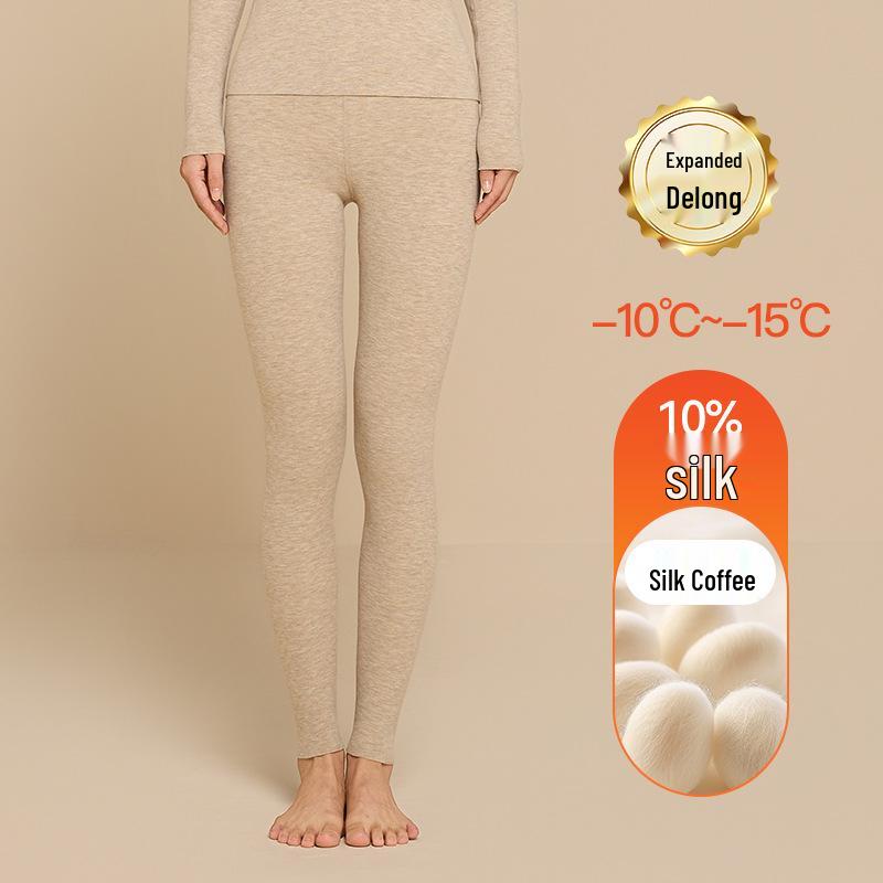 Aoweizide Velvet Silk Seamless Thermal Underwear Set for Couples - Women's Thick Warm Suit for Autumn/Winter