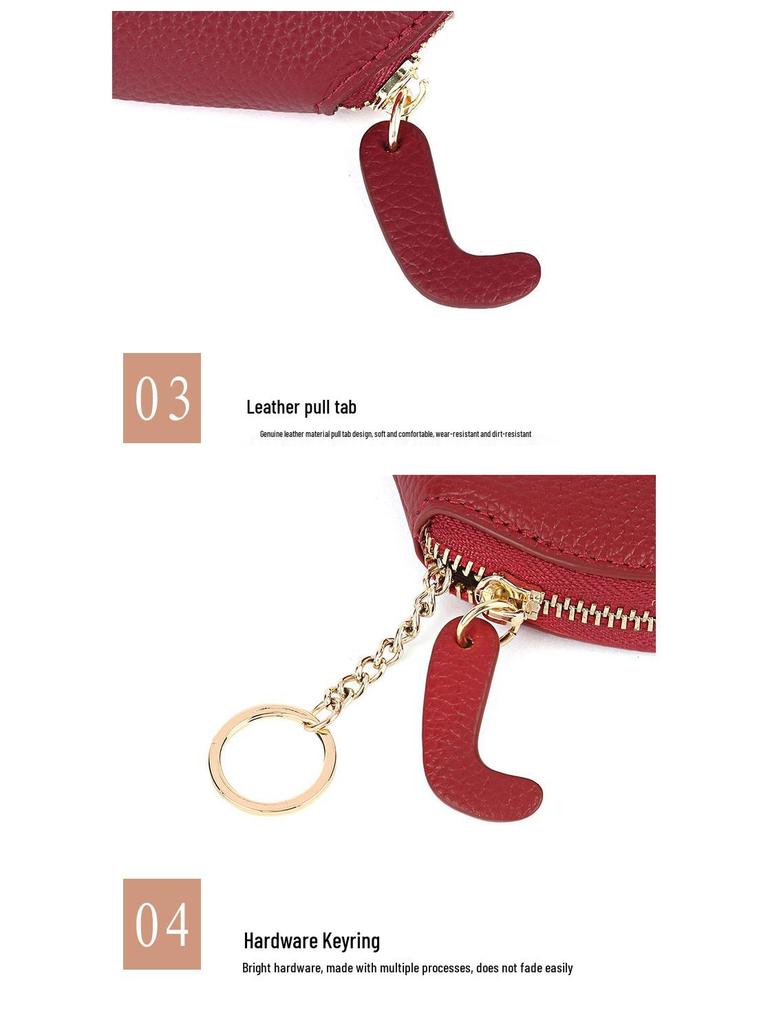 Women's Cowhide Wallet: Creative Mini Coin and Key Pouch for Ladies and Students