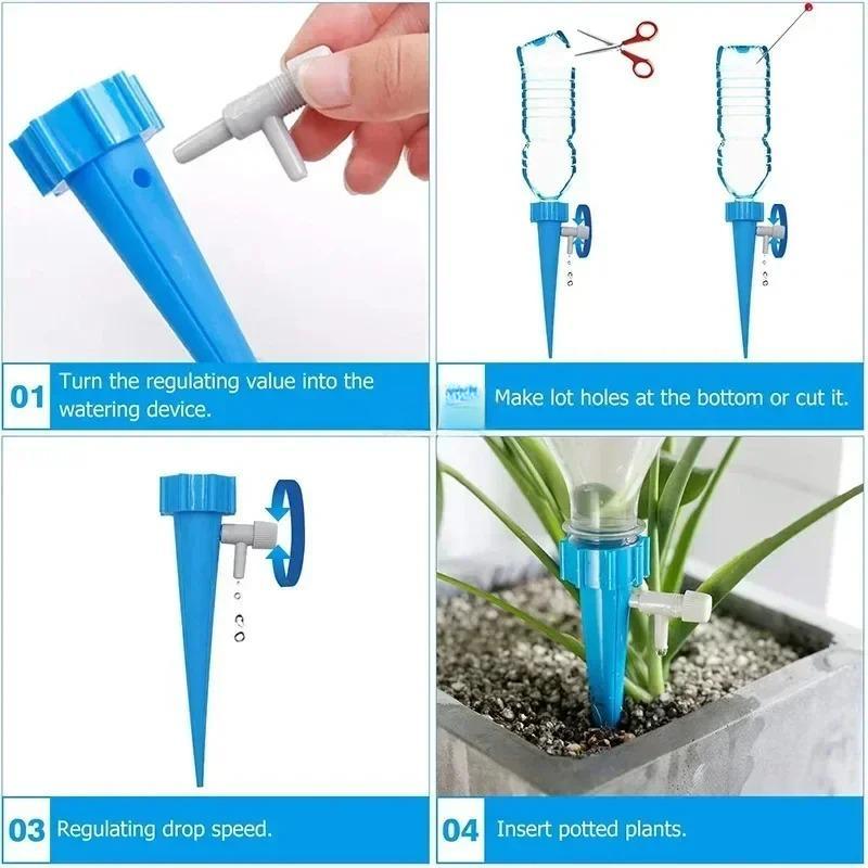 48/12/6pcs Auto Drip Irrigation Watering System Dripper Spike Kits Garden Household Plant Flower Automatic Waterer Tools