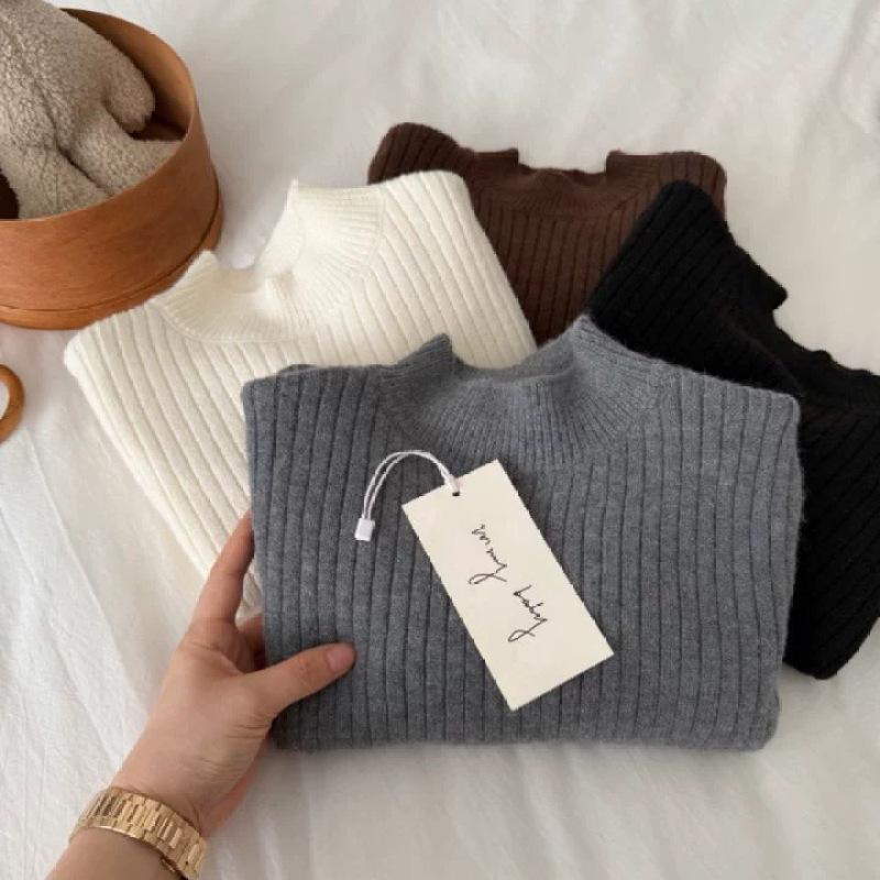 Thick Solid Knit Sweater for Baby Boys and Girls Winter Warm Base Layer Top