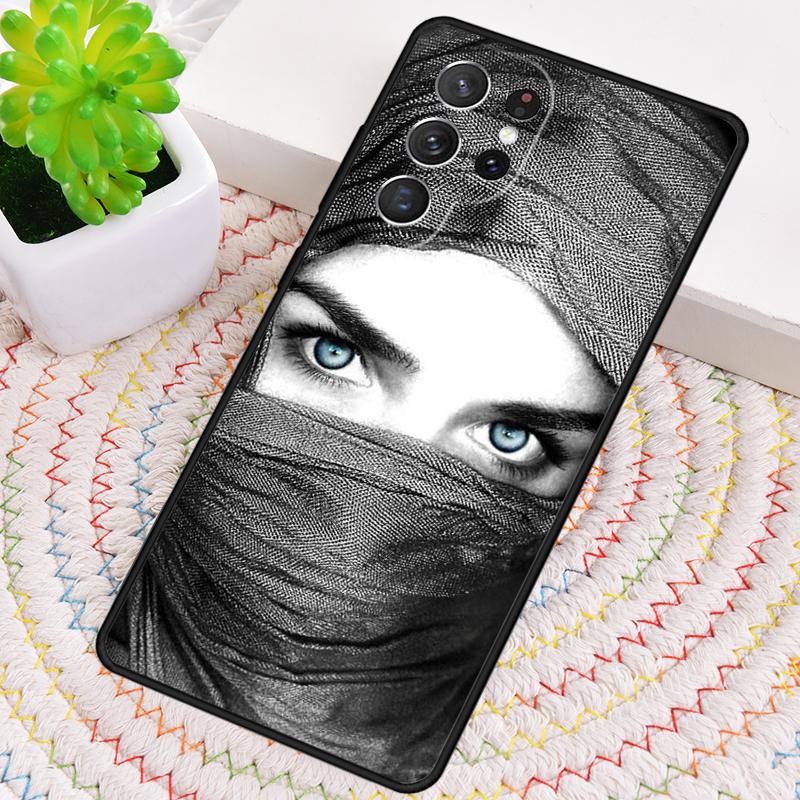 Arab Woman With Niqab Face eye Phone Case for Samsung Galaxy note 10 pro S26 Ultra S23 S24 FE S25 S21 S22 PLUS shockproof Cove