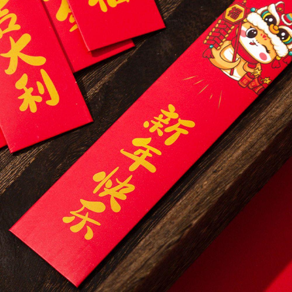 12Pcs/Box Traditional DIY Red Envelope Cartoon Snak Year Red Envelope Draw Lots Red Pocket  New Year