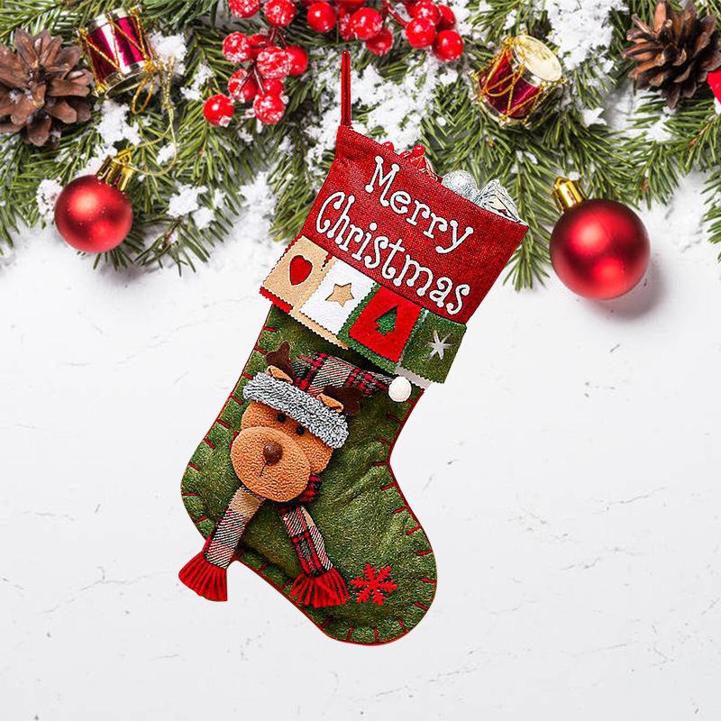 

New Christmas cartoon three-dimensional decoration Christmas socks gift bag candy gift bag creative pendant
