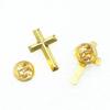 5pcs Elegant Gold Crucifix Brooch Handmade Unisex Alloy Badge Corsage Pin for Religious Event and Fashionable Outfits