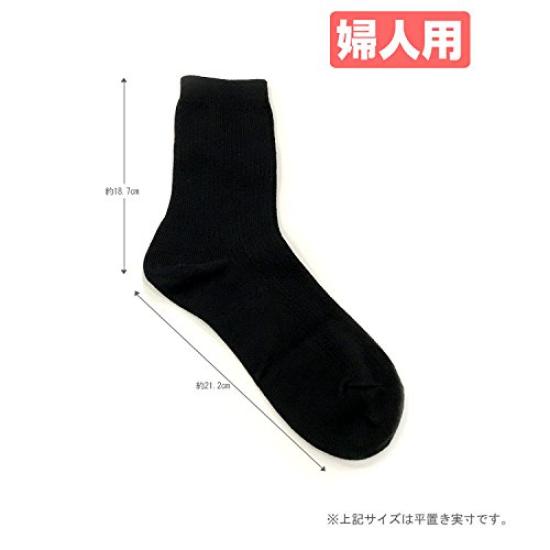 Hidamari Warm Sizes Made in Healthy Cold Danlon Rib Women's Socks, 22-24cm, Black, Japan, Fiber, Warm, Antibacterial, Odor-Resistant, Protection,
