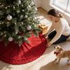 Christmas Tree Skirt Knitted Tree Skirt Cover With Decorative Embellishments For Holiday Parties And Gift Giving