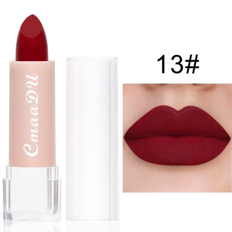 CmaaDu Lipstick 15 Colors Lip Gloss Matte Moisturizing Waterproof Lipstick
